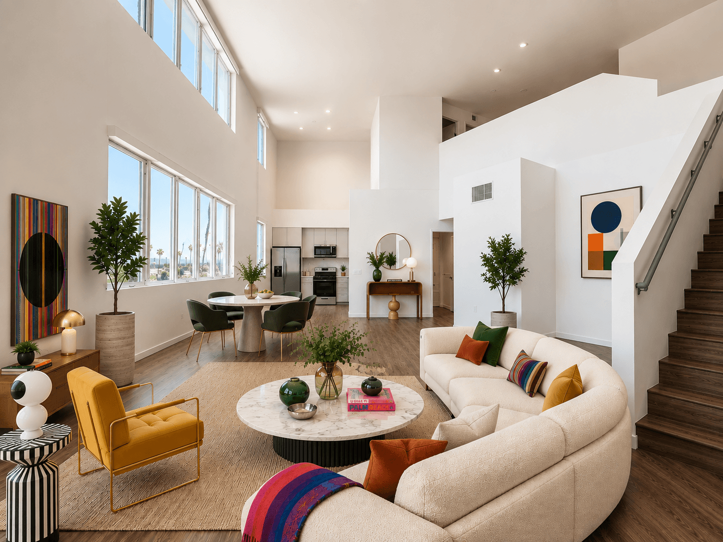 Fusion Hollywood apartment with loft